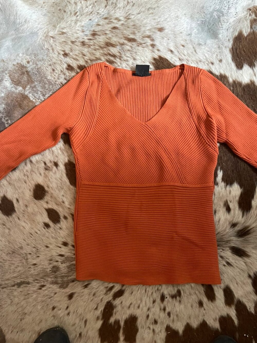 Pierre Cardin Knit Top Orange Medium Size